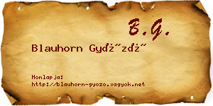 Blauhorn Győző névjegykártya